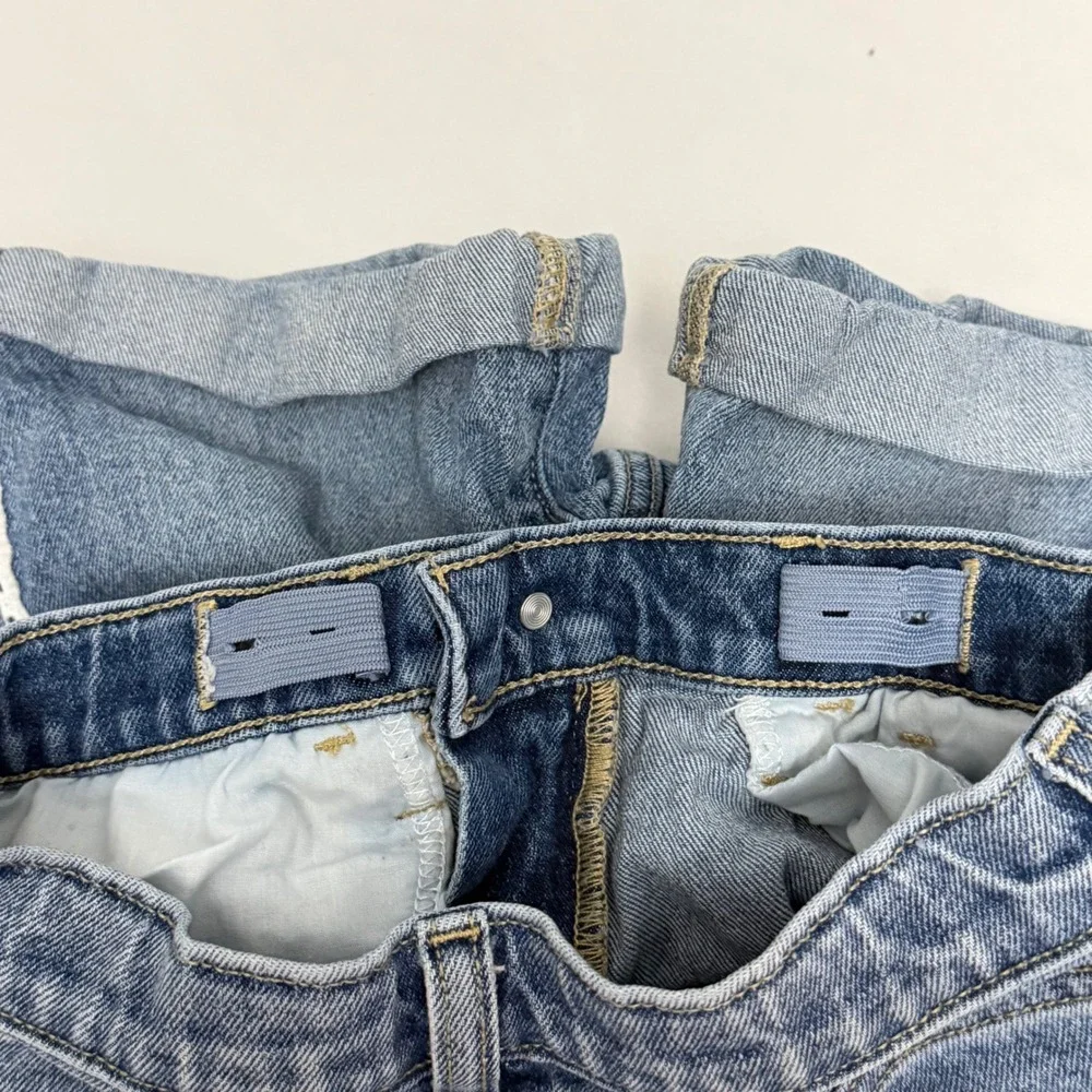 Old Navy Girls Size 10 High-Rise Built-In Tough Denim Shorts Lace Trim Blue